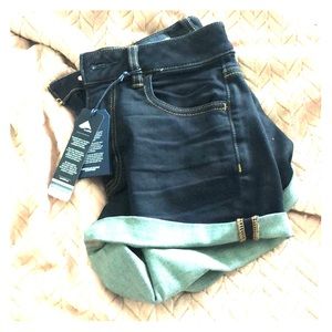 Cuffed Denim Shorts